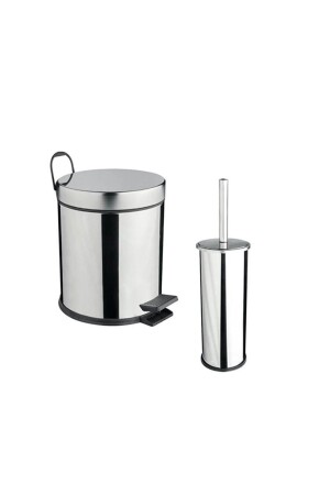 2-Piece Bathroom Set Trash Can Toilet Brush - Maxiflow