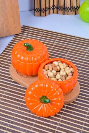 2-Piece Decorative Snack Bowl, Pumpkin Presentation and Wooden Stand SzkBl22 - Sezka Life