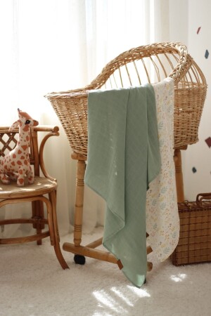 2 Piece Double Layer Muslin Cover Set - Floral Collection 00216 - Mujo Baby&Kids