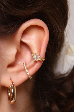 2-Piece Gold Color North Star Earcuff - Aurrari