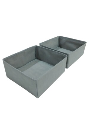 2-Piece Gray Drawer Organizer Set - Multi-Purpose Cabinet Box Set (28*28*13cm) - Balkan Room
