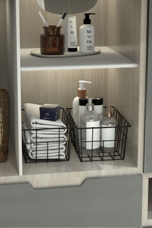 2-Piece Large Size Luxury Basket Kitchen Organizer Bathroom Organizer Wire Basket Metal Organizer Fruit Basket - Moniev