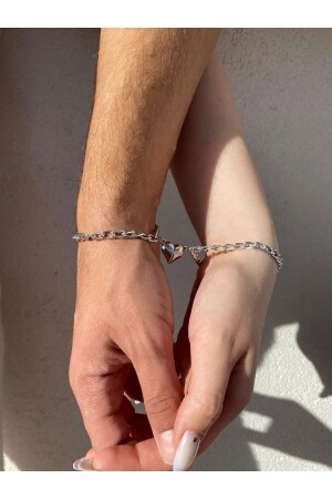 2-Piece Magnet Heart Lover Couple Bracelet Heart Bracelet - Glanzend