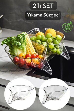 2-Piece Practical Kitchen Strainer Fruit and Vegetable Washing Strainer MCH-1328 - Meleni Home