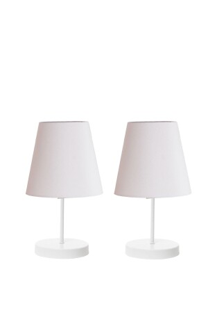2 Piece Set Marla Modern Metal Leg Fabric Head Table Lamp Lampshade MARLABB - Modavize