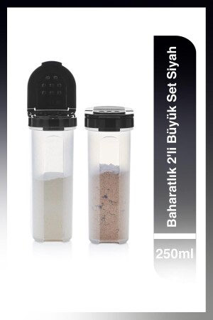 2 Piece Spice Shakers Large Set of 2 250ml Black Plastic TYC00456255463 - Tupperware