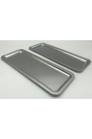2-Piece Stainless Steel Breakfast, Tea and Coffee Serving Presentation Tray, Multi-Purpose Decorative Coaster Tray ikibaton001 - Fiyakalı Ürünler Atölyesi