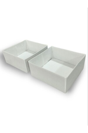 2-Piece White Drawer Organizer Set - Multi-Purpose Cabinet Box Set (28*28*13cm) - Balkan Room