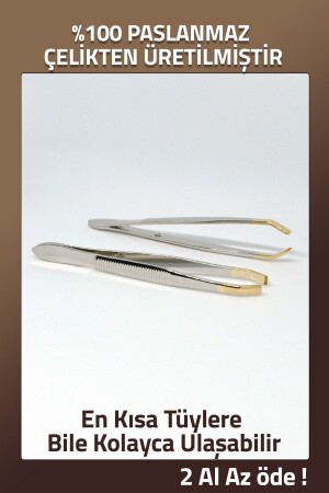 (2 Pieces) 100% Steel Tweezers (Feather Hair Removal Eyebrow Mustache Waxing Facial Skin Epilation Tweezers) - Aytan Home
