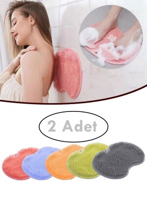 2 Pieces Bath Pad Hand Foot Body Silicone Shower Washcloth Bath Brush Massage Pad with Suction Cup 2 Pieces PRA-8789661-3925 - epazzar