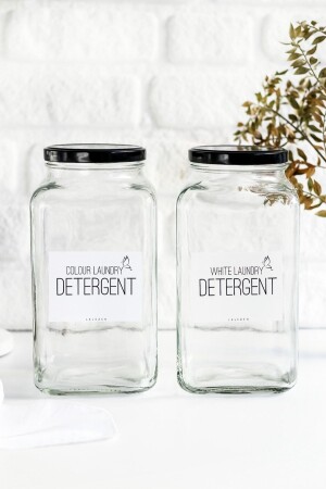 2 Pieces Detergent Box Jar 3 Liters (Colored and White Laundry) TYC00531905929 - LALEZEN