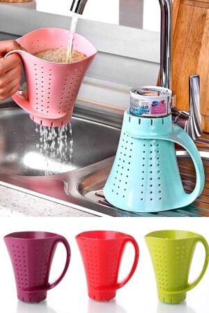 2 Pieces Jug Shaped Rice Strainer with Practical Feet and Handle - Lagabya