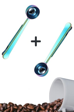 2 Pieces Latched Coffee Measuring Spoons Colorful Multifunctional Stainless Steel Spoons PRA-5968320-2296 - Buffer