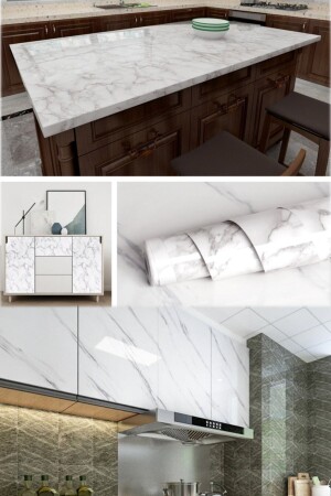2 Pieces Marble Patterned Adhesive Foil 5 Meters - epazzar