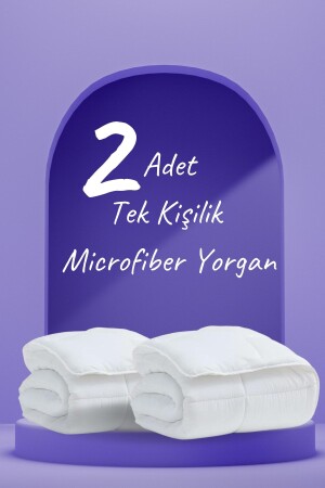 2 Pieces Microfiber Single Duvet Microsoft Washable Seasonal Microfiber Quilt 155x215 cm 0069333 - Elyaf Sepeti