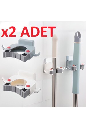 2 Pieces Mop Broom Brush And Mop Hanger Handle Holder Kitchen Bathroom Hanger - Filkete