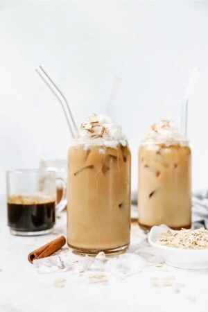 2 Pieces of Cola Can Shape Presentation with Glass Straw, Milk and Fruit Juice Glass (Set of 4) GLASS WITH STRAW - ASYA BAZAAR