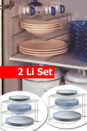 2 Pieces Plate Rack 3 Tiers In-Cabinet Plate Kitchen And Counter Organizer Shelf TYC00257039948 - ModernAVM