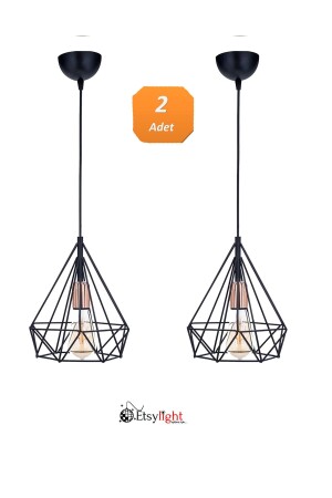 2 Pieces Pyramid Br One, Living Room Chandelier, Kitchen Chandelier, Entrance Chandelier S011PBR2AD - Etsylight