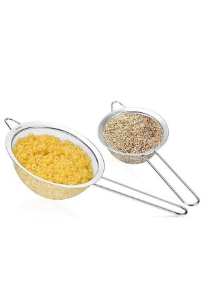 2 Pieces Stainless Steel Strainer Colander Vegetable Oil Strainer Flour Sieve Filter 14cm-24cm PRA-3246712-9310 - BİODATA