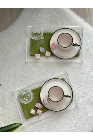 2 Pieces Transparent Plexiglass Tray 14x22cm Service Presentation Tray Tps110 - Buber Design