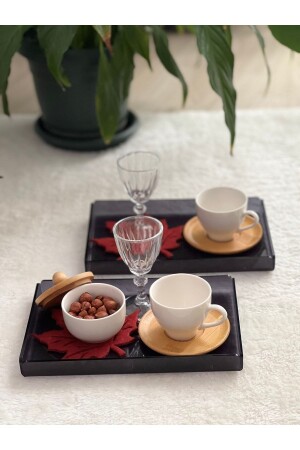 2 Pieces Transparent Smoked Plexiglass Tray 14x22cm Service Presentation Tray Tps110 - Genel Markalar