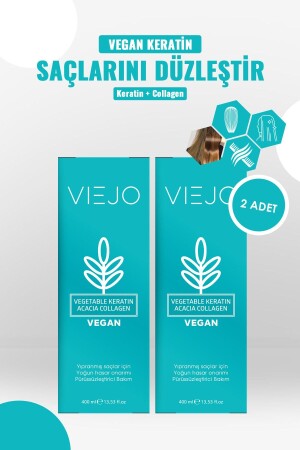 2 Pieces - Vegan Hair Keratin - Collagen - Hair Straightener - Viejo