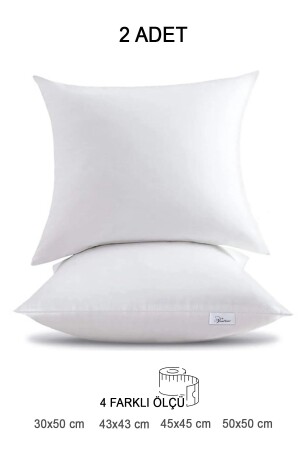 2 Premium Square Throw Pillow Inner Pillow 1. Quality Fiber Filled Seat Pillow-45x45-43x43-30x50-50x50 - Vionel Home