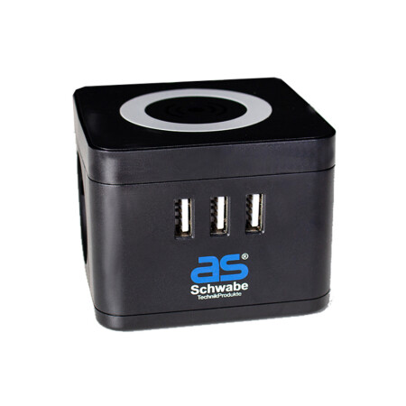 2-socket extension cord with wireless charging station AS-SCHWABE - AS-Schwabe