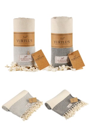 2 Stück – 95 x 180 cm – Pestemal-Strand-, Spa- und Badetuch aus 100 % Baumwolle, hervorragende Weichheit ART145 - YURTLUS