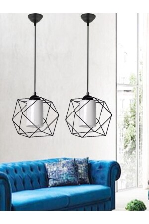 2 Stück One Trend Kronleuchter aus weißem Glas für Küche, Eingang, Flur, Kinderzimmer BlackKüp - Trend Kitchen