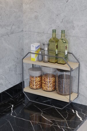 2-stufiges Mehrzweck-Holzregal für Küche und Bad SD004A - SUNTEL BANYO VE MUTFAK AKSESUARLARI