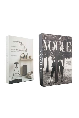 2-teilige dekorative Box im Buch-Look, einfarbig, Home & Vogue Two Women-Thema bay2li2423 - BayCazip