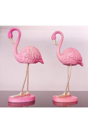 2-teilige rosafarbene Flamingo-Deko-Souvenirfigur aus Polyester - Gloriys Home & Decor