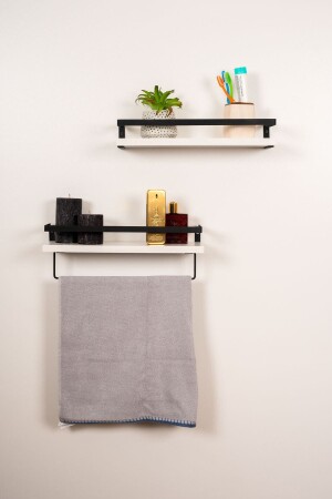 2-teiliger Badezimmer-Regal, Handtuchhalter, dekorativer Badezimmer-Organizer, Mehrzweck-Seifenschalen-Regal 2LIRAF - Milonsa