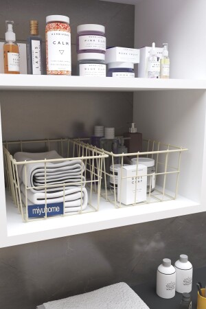 2-teiliger großer Organizer, luxuriöser Küchen-Organizer, Badezimmer-Organizer, Metall-Obstkorb - Moniev