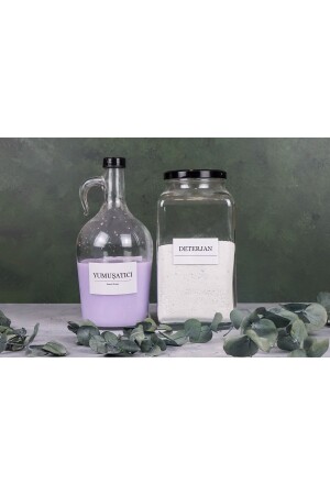 2-teiliges Badezimmer-Set, 1,5 l Weichspülerflasche und Waschmittelbehälter, 3 l Waschmittel77 - Karçiçeği Home