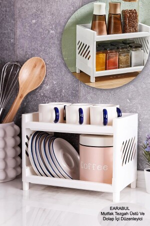 2 Tier Kitchen Bathroom Office Organizer and Makeup Organizer Multi-Purpose Desk Organizer - Earabul