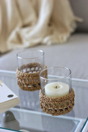 2' Wicker Detail Candle Holder - Baria Home