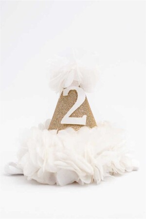 2 Year Old Funnel Birthday Crown - White - Le Mabelle