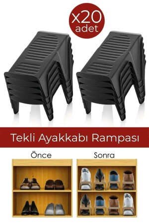 20 Adet Tekli Ayakkabı Rampası Ayakkabı Düzenleyici Dolap Içi Organizer - Esti