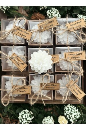 20 Decorated Lotus Candles - Wedding - Henna - Engagement - Promise - Gift Box - Estesua