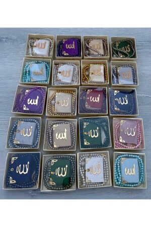 20 li Hediyelik Kutulu Mini Kuranı Kerim ve İnci Tesbih Seti Karışık Renk - Sin@Rasta