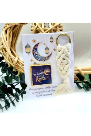 20 Pieces Ramadan Gift Chocolate and Macrame Keychain Welcome Ramadan Set Ramadan Ornaments- - Hayaller Dükkanı