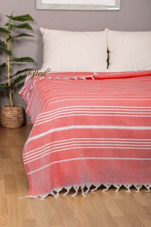 200x240 Cm Sultan Double Fringed Pike, Bedspread, Sofa Cover, Peshtemal Pike SoftestSultanPestemalPike - Softest