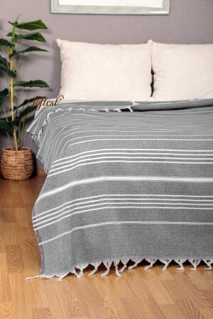 200x240 Cm Sultan Double Fringed Pike, Bedspread, Sofa Cover, Peshtemal Pike SoftestSultanPestemalPike - Softest