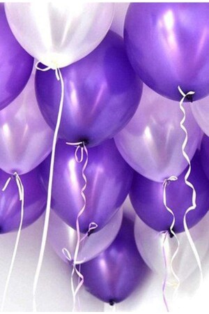 20pcs Mixed 10 Purple 10 Lilac Balloons Metallic Shiny 12inc 30cm - Parti Dolabı