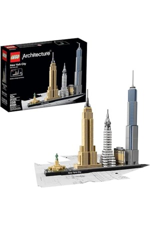 منىز-® العمارة نيويورك 21028 - مجموعة مبنى قابلة للكتابة للبالغين (598 قطعة) - Lego