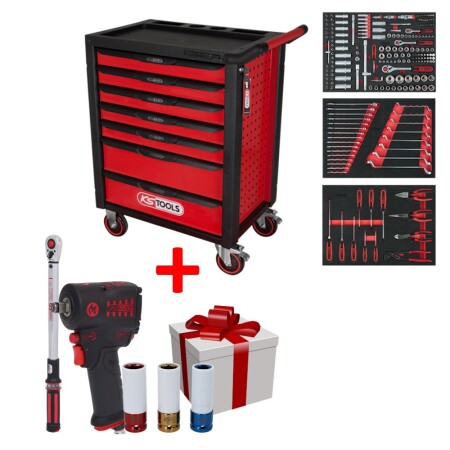 215-piece tool trolley KS TOOLS RACINGline, 7 drawers, with accessories - KsTools