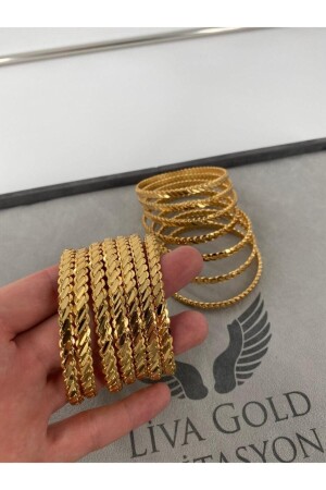 22 Carat Gold Plated Burma Bracelet - Liva Gold İmitasyon